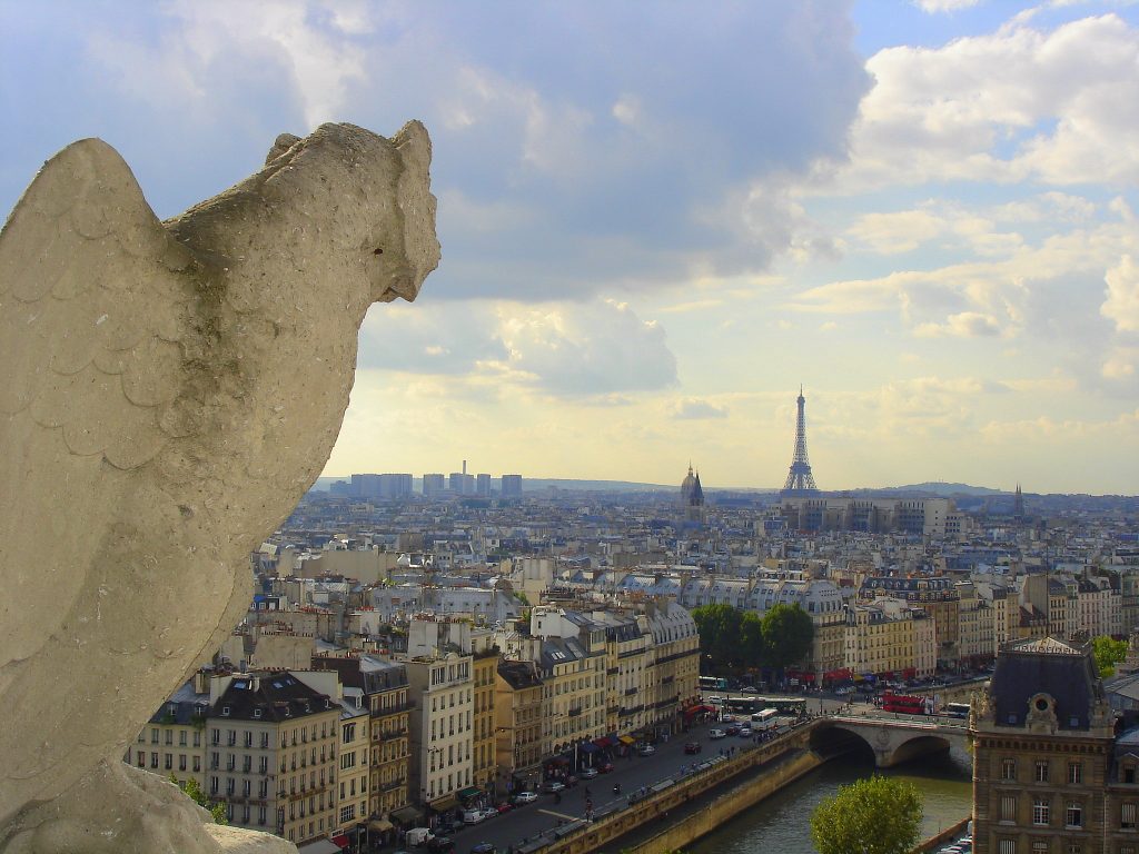 the view from Notre Dame to Le Tour Eiffel