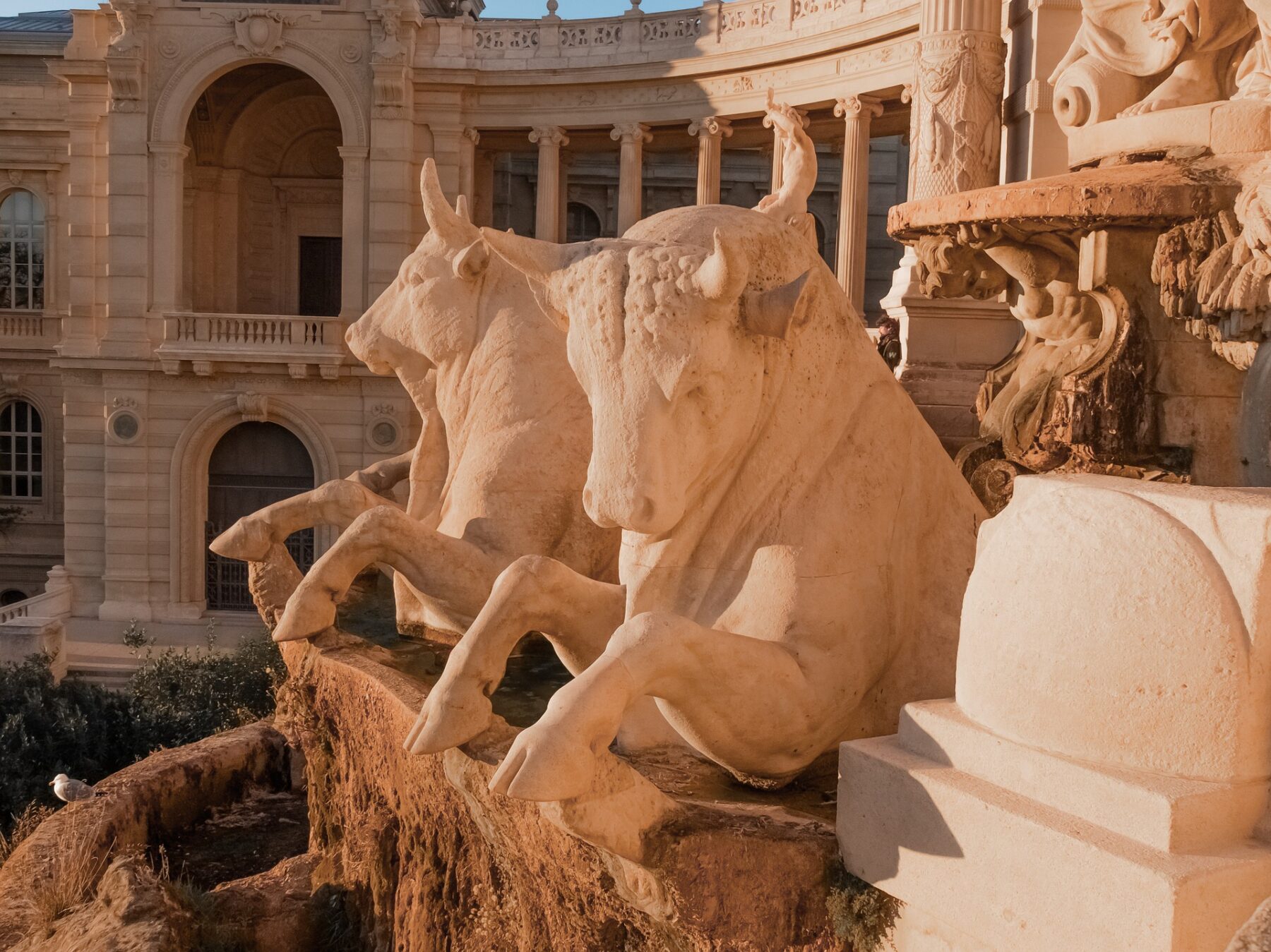 Marseille, France, bull statue